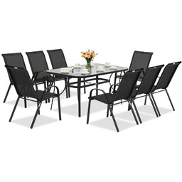 Zestaw mebli metalowych do ogrodu Modena czarny