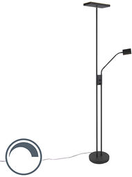 QAZQA Nowoczesna lampa stojąca czarna z diodą LED