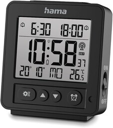 Hama Cyfrowy budzik radiowy Rhodos, LCD, czarny