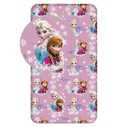 Jerry Fabrics Prześcieradło bawełniane z gumką 90x200 Frozen
