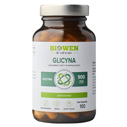 Glicyna 900 mg Biowen 100 kapsułek wsparcie snu,