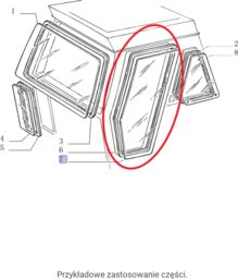 Szyba prawa drzwi New Holland CNH 5130884