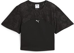 PUMA Koronkowy top - krótki PUMA czarny