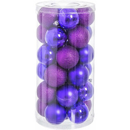 BigBuy Christmas Ball Fioletowy Plastik Purpurowy 6 x