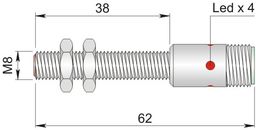 Czujnik indukcyjny 8 mm SI8-DC2 PNP NC H