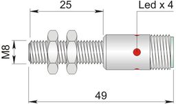 Czujnik indukcyjny 8 mm SI8-DC2 PNP NC H