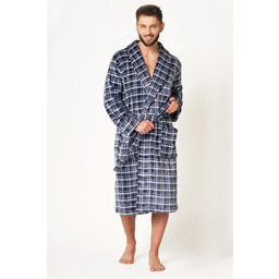 Szlafrok męski długi o eleganckim fasonie z miękkiej