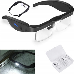 Okulary Powiększające Led Ładowane Usb Zegarmistrzowskie Lupa Jubilerska