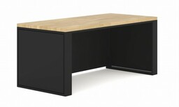 Nowoczesne biurko dębowe z blendami czarnymi VIGO LOFT