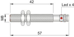 Czujnik indukcyjny 8 mm SI8-DC2 PNP NC H1