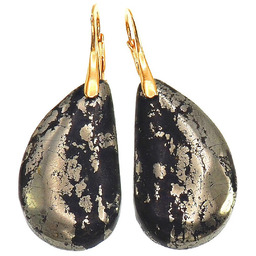 Piryt Niezwykłe Kolczyki Złote Srebro Unikat