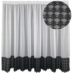 Firana klasyczna gotowa woal gładki 300x140 Czarna szeroka