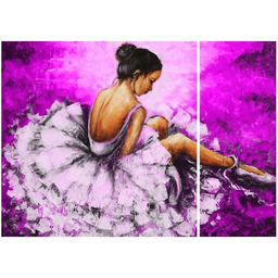 Obraz Baletnica fioletowym tle