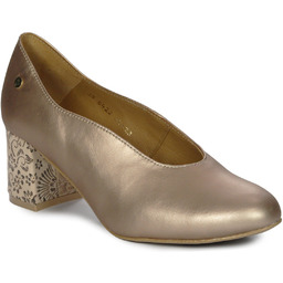 Maciejka Czółenka damskie skórzane złote-38