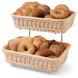 2 KOSZYKI DO PIECZYWA PROSTOKĄTNE GN 1/2 360x280x290