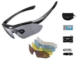 Rockbros Okulary rowerowe, polaryzacyjne 10003 (czarne)