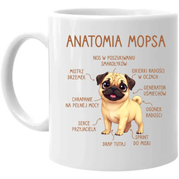 Anatomia mopsa - kubek na prezent