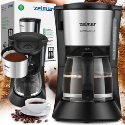 Ekspres Do Kawy Zelmer Przelewowy Szklany Metalowy Podgrzewany