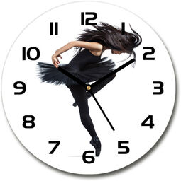 Zegar szklany okrągły Baletnica