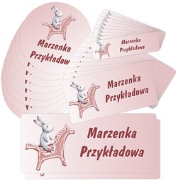 Etykiety naklejki, zestaw naklejek, imienne, imię nazwisko,