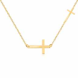 Srebrny Naszyjnik Złocony 925 Celebrytka Krzyżyk Grawer