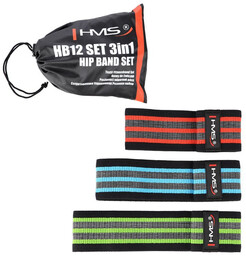 Zestaw 3 gum Hip Band do ćwiczeń HMS