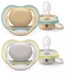 AVENT Smoczek ultra air SCF085/15 0-6m Biały/żółty, 2szt.