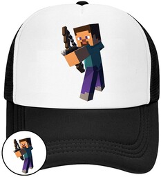 CZAPKA Z DASZKIEM MINECRAFT DLA DZIECI NA LATO