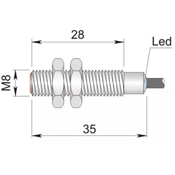 Czujnik indukcyjny 8 mm SI8-DC2 PNP NC S