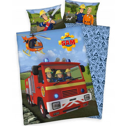Pościel bawełniana 100x135 Strażak Sam Straż Pożarna poszewka
