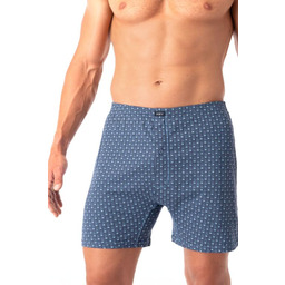 Szorty męskie bawełniane w turkusowy wzór MXC 945