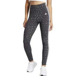 adidas Kobiety Essentials 3-Stripes Animal Print Leggings, grey/carbon/black,