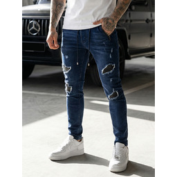 Granatowe spodnie jeansowe męskie regular fit Denley MP0100BS