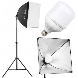 Zestaw Softbox 60x60 cm Statyw 230 cm Żarówka