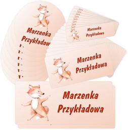 Etykiety naklejki, zestaw naklejek, imienne, imię nazwisko,