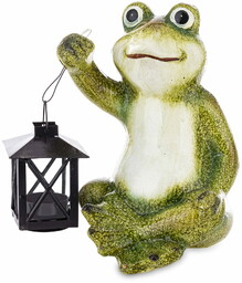 Figurka ogrodowa żaba żabka z lampionem 23x20x18cm 166373