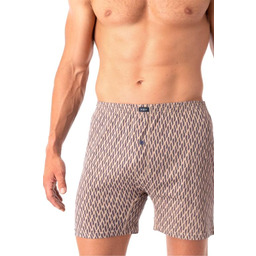 Bokserki męskie typu szorty z czystej bawełny brązowe