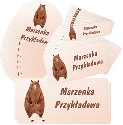 Etykiety naklejki, zestaw naklejek, imienne, imię nazwisko,