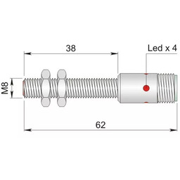 Czujnik indukcyjny 8 mm SI8-DC2 PNP NO H