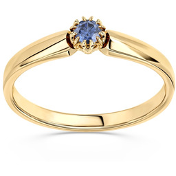 Pierścionek zaręczynowy z żółtego złota z szafirem BP-2110Z