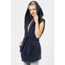 Kamizelka damska krótka z miękkiego polaru typu baranek