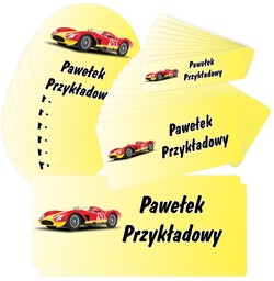 Etykiety naklejki, zestaw naklejek, imienne, imię nazwisko,