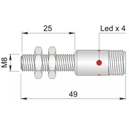 Czujnik indukcyjny 8 mm SI8-DC2 PNP NO H