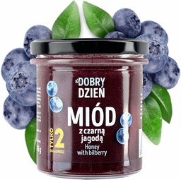 Miód kremowany z czarną jagodą z jagodami 375