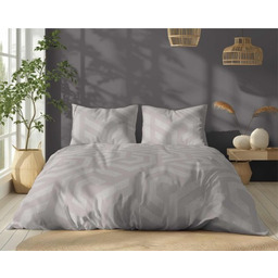 Pościel bawełniana 220x200 Bawełna 32 beżowa geometryczna