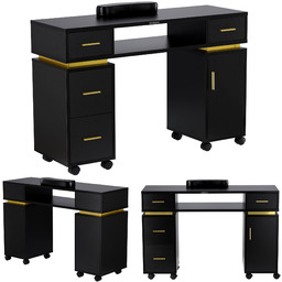 Biurko stolik kosmetyczny biurko kosmetyczne do manicure czarne