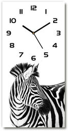Zegar szklany ścienny Zebra w śniegu