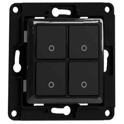 Shelly Włącznik ścienny 4 przyciski (czarny)