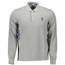 KOSZULKA POLO US Z DŁUGIM RĘKAWEM MĘSKA SZARA