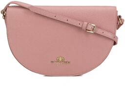 Damska saddle bag z groszkowanej skóry różowa